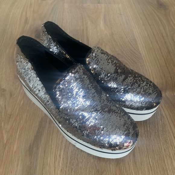 Stella McCartney Binx Sequin Platform Shoes Multicolor Womens 39 US 9 Sneakers - Picture 4 of 12